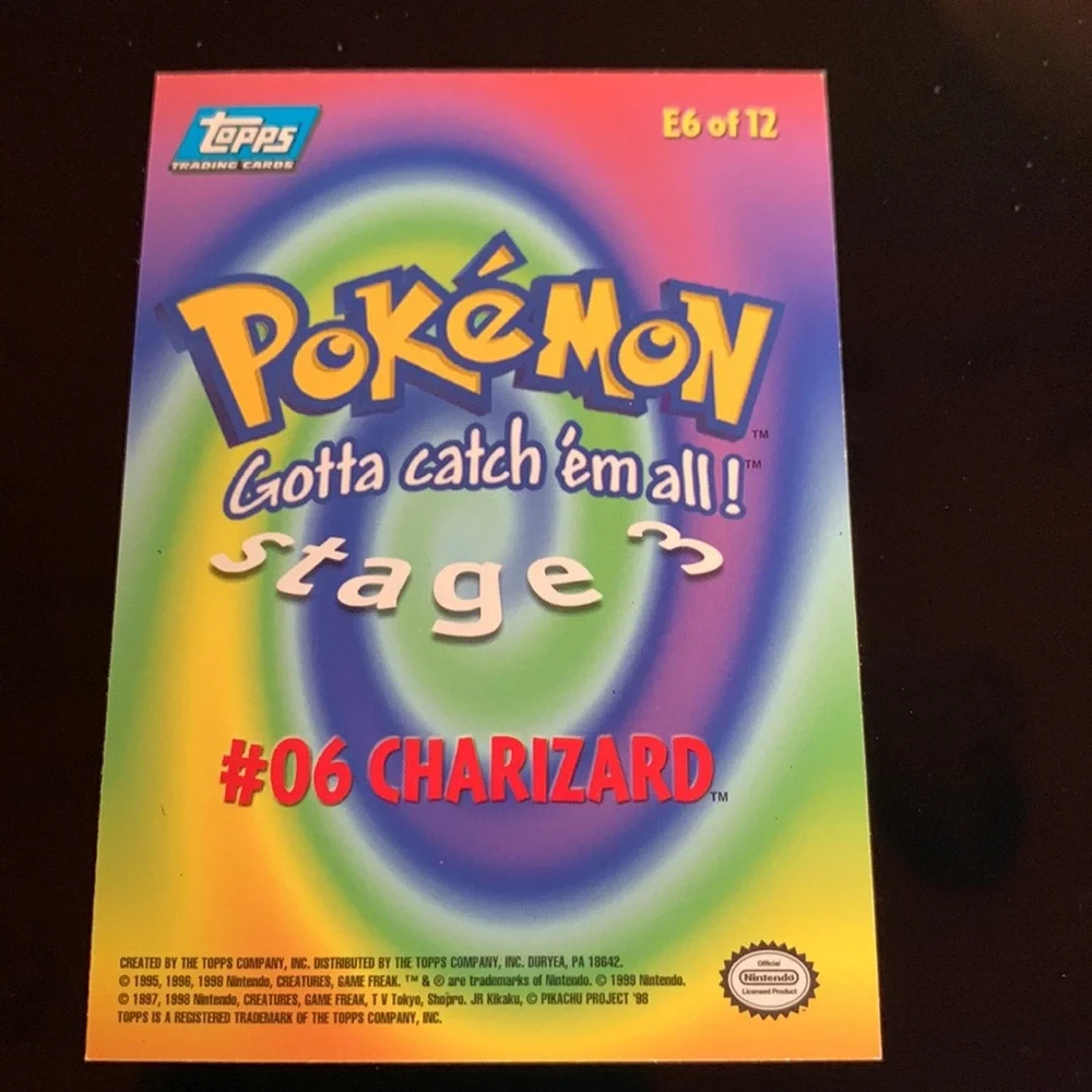 Charizard 06 Topps Pokémon The First Movie Trading card Halo 1999 Nintendo TCG